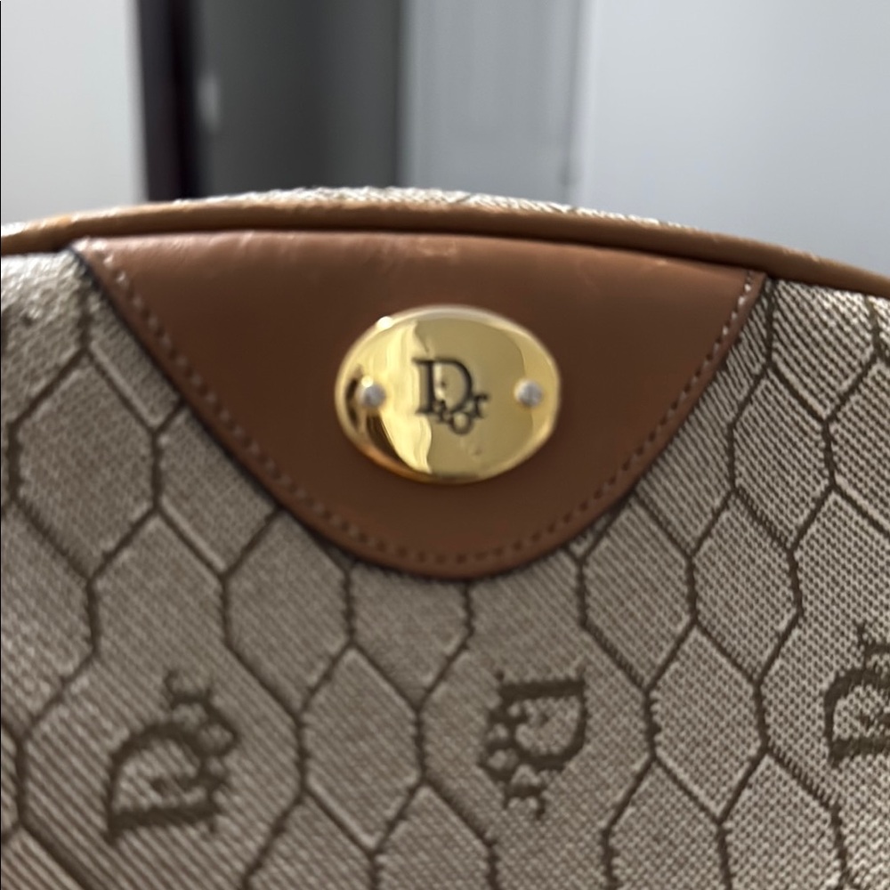 Dior Brown Shoulder Bag with Monogram Pattern - Picture 4 of 4